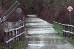 Auf die Plattform komme ich trotzdem (mit nackten Füßen). Das Wasser ist nur ca. 25 cm tief.