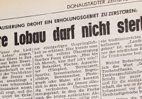 „Lobau darf nicht sterben“ erstmals 1972 in der Bezirkszeitung